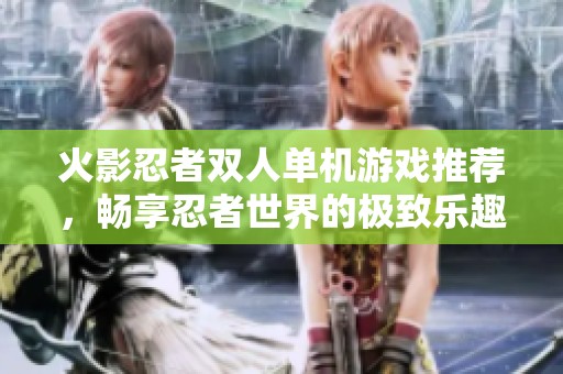 火影忍者双人单机游戏推荐，畅享忍者世界的极致乐趣