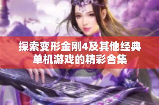 探索变形金刚4及其他经典单机游戏的精彩合集