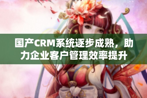 国产CRM系统逐步成熟，助力企业客户管理效率提升