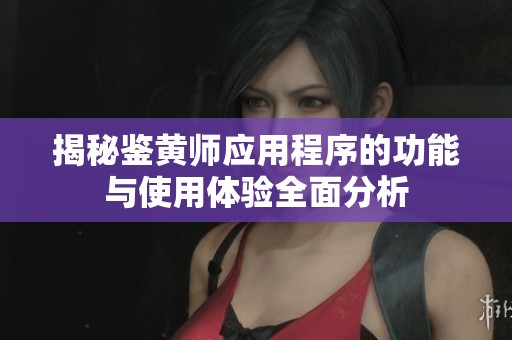 揭秘鉴黄师应用程序的功能与使用体验全面分析