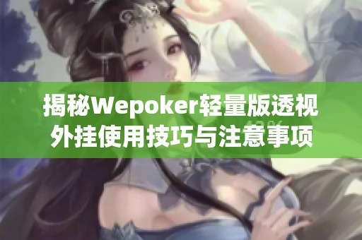 揭秘Wepoker轻量版透视外挂使用技巧与注意事项