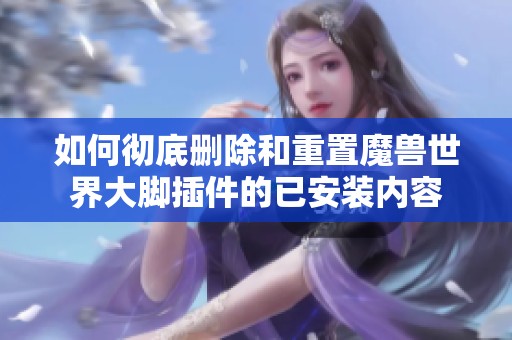 如何彻底删除和重置魔兽世界大脚插件的已安装内容