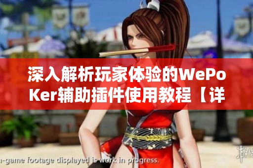 深入解析玩家体验的WePoKer辅助插件使用教程【详细版】