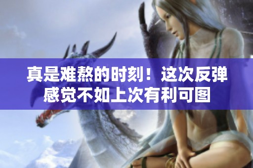 真是难熬的时刻！这次反弹感觉不如上次有利可图