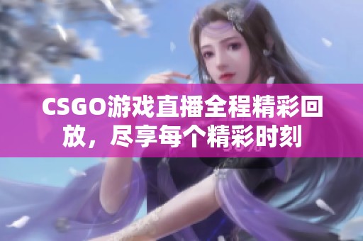 CSGO游戏直播全程精彩回放，尽享每个精彩时刻
