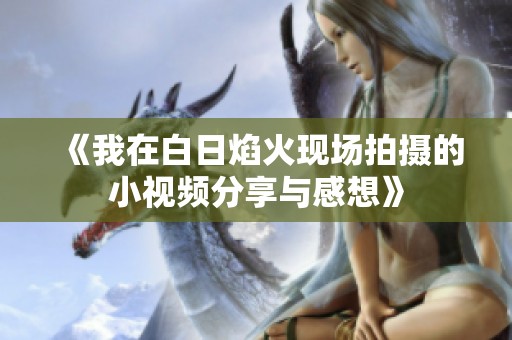 《我在白日焰火现场拍摄的小视频分享与感想》