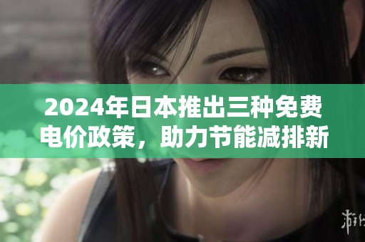 2024年日本推出三种免费电价政策，助力节能减排新举措