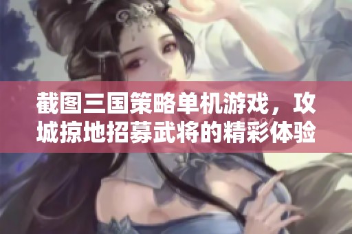 截图三国策略单机游戏，攻城掠地招募武将的精彩体验分享