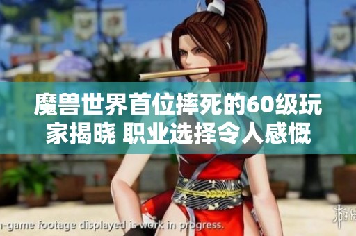 魔兽世界首位摔死的60级玩家揭晓 职业选择令人感慨万千
