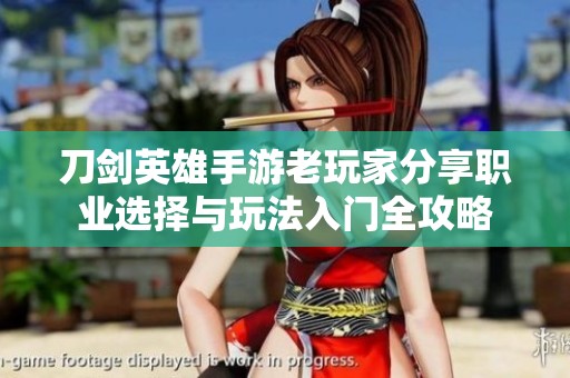 刀剑英雄手游老玩家分享职业选择与玩法入门全攻略
