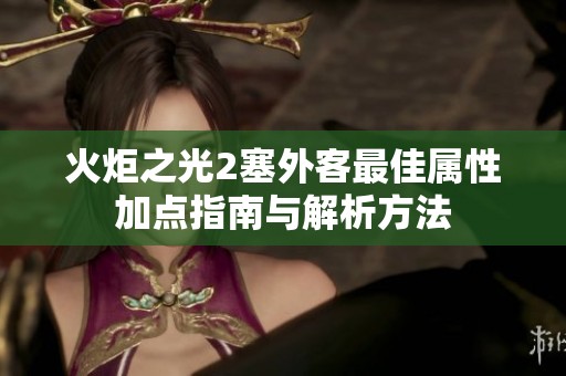 火炬之光2塞外客最佳属性加点指南与解析方法