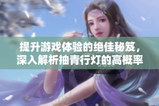 提升游戏体验的绝佳秘笈，深入解析抽青行灯的高概率攻略！
